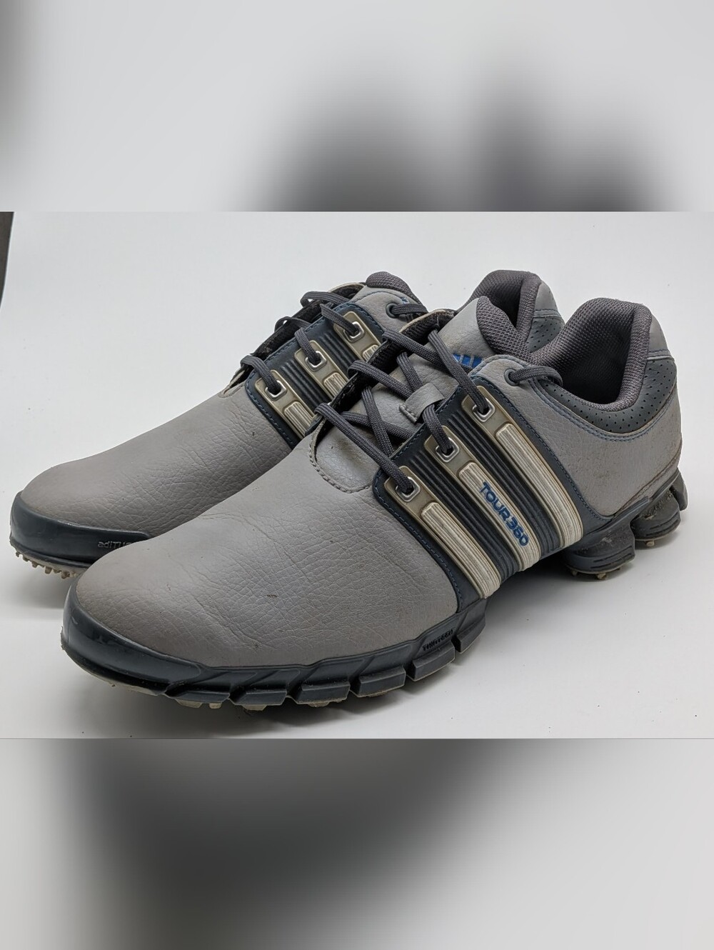 adidas Men's Gray and Black Athletic Golf Shoes - Picture 2 of 7